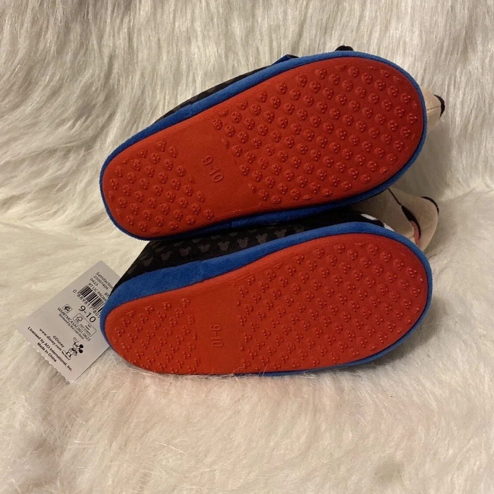 Disney Junior Mickey Mouse Slippers Toddler Boys Size 9-10 Slip On Shoes